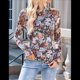 thumbnail image 5 of Top de Larga con Encaje Floral y Cuello Alto para Mujer Floral Negro L, 5 of 8