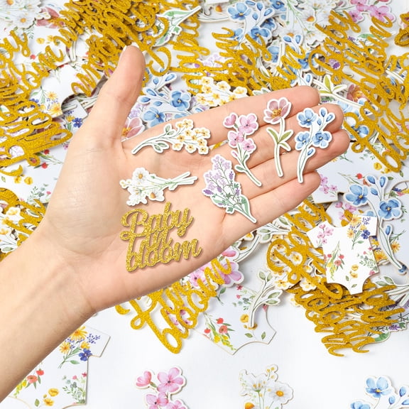 2ooya Wildflower Confetti for Baby Shower, Baby In Bloom Flower Table Confetti,300 Pieces