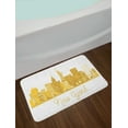 thumbnail image 2 of New York Taxi Bath Mat, NY City Skyline Silhouette and Statue of Liberty Sketch, Plush Bathroom Decor Mat with Non Slip Backing, 29.5" X 17.5", White and Pale Earth Yellow, by Ambesonne, 2 of 2