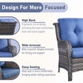 thumbnail image 3 of Unnifurnzi Outdoor Patio Furniture-3 Seater Outdoor Rattan Wicker Sofa Patio Couch with Ottoman for Porch Deck Garden Backyard-Gray/Blue, 3 of 7