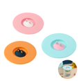thumbnail image 1 of Cup Cover 3PCS Orange Pink Blue Cup Lid Set Cute Kitty Ears Design Cup Cover with Spoon Clip Silicone High and Low Temperature Resistant Water Cup Lid, 1 of 7
