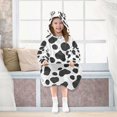 thumbnail image 7 of FORMRS Wearable Blanket Hoodie with Sleeves for Kids Cozy Flannel Sweatshirt, Cow Spots, 7 of 7