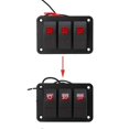 thumbnail image 4 of 3 Gang Switch Panel Red Color Light Waterproof Corrosion Resisting Switch Board for Car Boat DC12V 24V, 4 of 4
