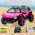 thumbnail image 5 of CazToi 12V Dual 30W Motors Licensed Volkswagen Beetle Ride-On Car with Parent Remote Control LED Lights & Music in Pink, 5 of 7