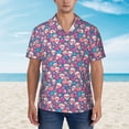 thumbnail image 2 of Pofeuu colorful Skull flower Print Hawaiian Shirt for Men Sleeves Casual Button Down Summer Beach Dress Shirts T-Shirts,Large, 2 of 7