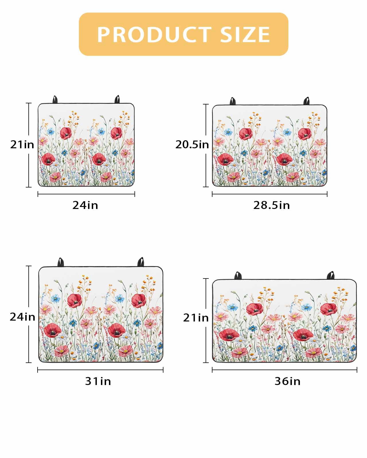 nqOlkjepod Large Induction Cooktop Protector Mat 24"x21", Red Flower Stove Top Covers for Electric Stove, Blue Pink Wildflower Poppy Floral Botanical Stove Burner Cover Mats, Glass Top Stove Cover