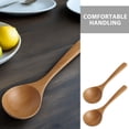 thumbnail image 3 of TABLZONE 4Pcs Beech Wood Soup Spoons with Ergonomic Handles Natural Khaki Wooden Kitchen Utensils for Cooking, 3 of 8