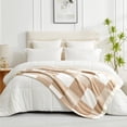 thumbnail image 3 of Snuggle Sac Soft Checkered Throw Blanket,Reversible Cozy Plaid Throw,Beige,50*60", 3 of 5