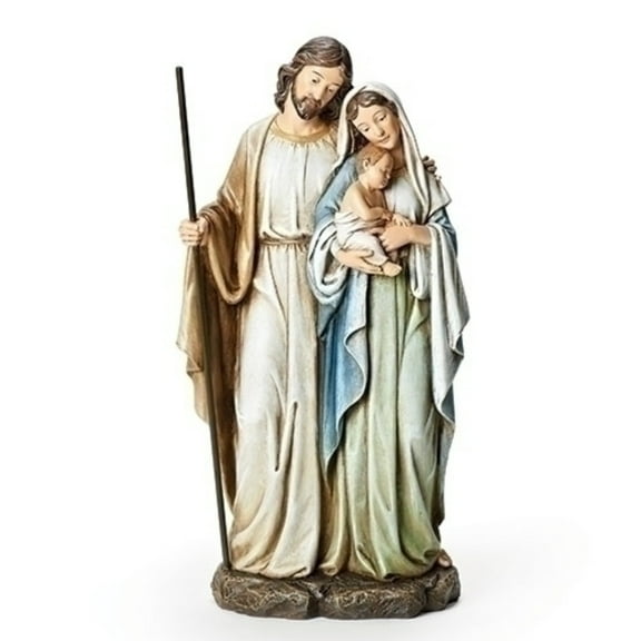 Roman 12" Blue and Brown Holy Family Christmas Tabletop Nativity Figurine