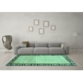 thumbnail image 3 of Ahgly Company Indoor Round Abstract Turquoise Blue Modern Area Rugs, 8' Round, 3 of 4