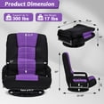 thumbnail image 2 of Avocahom Swivel Gaming Floor Chair w/ Armrest Handles, No Assembly gaming chair rocker, Folding Reclining Sofa w/6 Position Adjustable Backrest for Video Games, Watching TV, Reading,Purple, 2 of 9