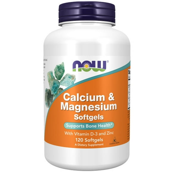 Now Foods | Calcio y Magnesio con Vitamina D3 & Zinc (120 Cápsulas), Suplemento para el Apoyo de los Huesos