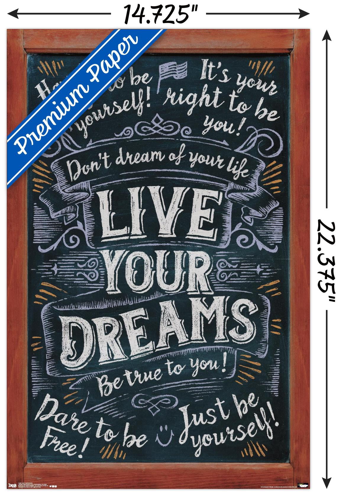 Live Your Dreams Wall Poster, 14.725" x 22.375"