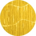 thumbnail image 1 of Ahgly Company Machine Washable Indoor Round Abstract Yellow Contemporary Area Rugs, 5' Round, 1 of 4