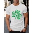 thumbnail image 1 of Men'S Casual Crew Neck T-Shirt with Clover Print, Soft Knit Fabric with Slight Stretch, Regular Fit, 1 of 7