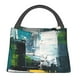 thumbnail image 1 of Easygdp Abstract Brushstrokes Green Blue Bolsa de Almuerzo Insulada Reutilizable, Bolsa de Mano y Bandolera para Oficina, Trabajo, Viajes, 1 of 6