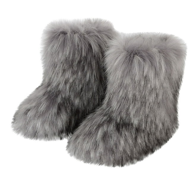 CEHVOM Women's Color Imitation Animal Boots Plus Cashmere Boots Snow Boots