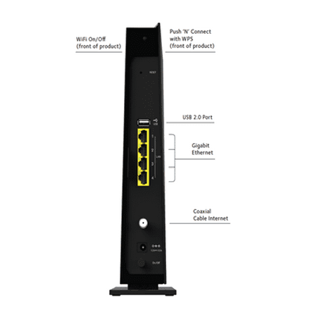 NETGEAR - Dual-Band AC1750 Router with 16 x 4 DOCSIS 3.0 Cable Modem - Black