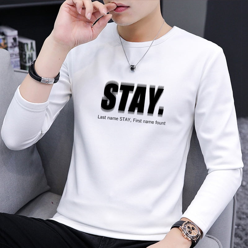 Young Clothing Long-sleeved T-shirt Mens Autum New Thin  Style Slim Trendyy Print BOY
