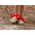 thumbnail image 3 of Charlotte girls big kid gold glitter flats with interchangable satin bow size 7-8Y (3 youth), 3 of 21