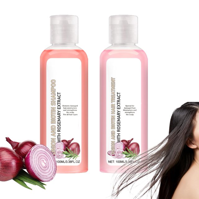 Juego de Shampoo y Tratamiento de Cebolla, Biotina y Romero, sin Parabenos, Shampoo y Tratamiento sin Silicona para Todo Tipo de Cabello, Acondicionador, Cuidado Del Cabello, Pérdida y Adelgazamiento Del Cabello, Shampoo de Crecimiento