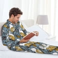 thumbnail image 4 of Wukai Cartoon Squirrel on Branch Men's Long-Sleeve Pajama Set - Comfortable Sleepwear with Button-Down Shirt and Pants-Small, 4 of 6