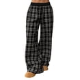 thumbnail image 7 of RongHuan Women's Plaid Pants Casual Flannel Pajama Pants Fashion Wide Leg Baggy Sweatpants with Pockets, 7 of 7
