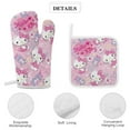 thumbnail image 2 of Hello Kitty Oven Mitts And Pot Holders Set 4 Pcs, Heat Resistant Oven Mitt Set with Potholders, Hot Pads And Oven Mitts Sets Oven Glove for Kitchen, Baking, Cooking, Grilling, 2 of 7
