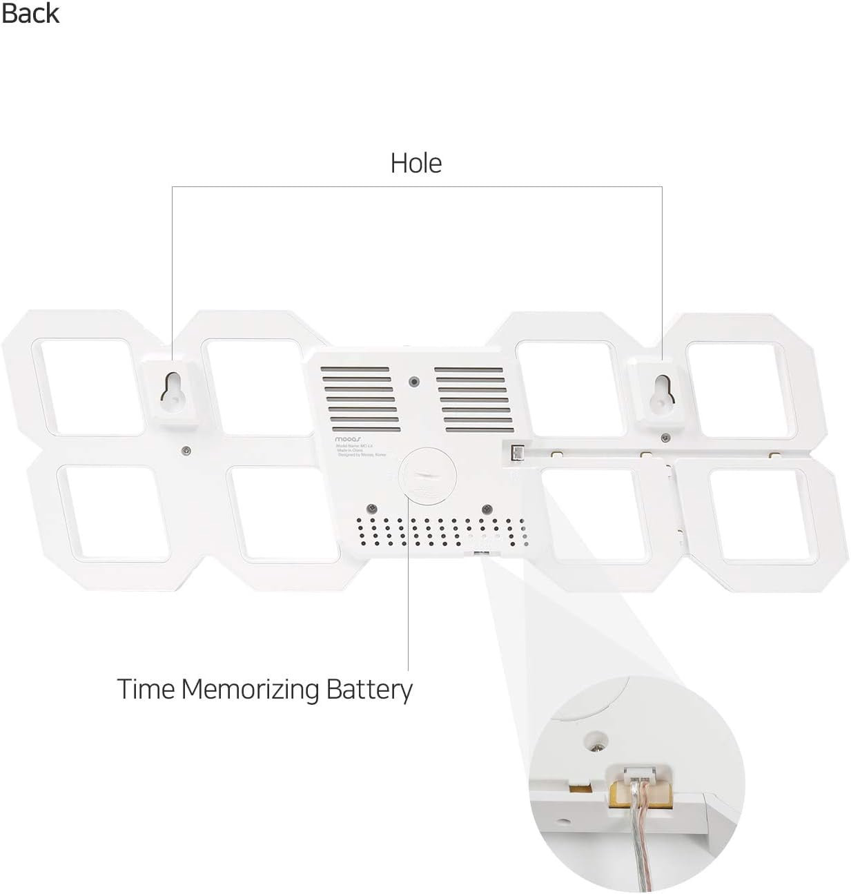 3D Pure Slim LED Digital Alarm Clock with Remote Control, Multi-Function Wall Clock Displaying Calendar Temperature and  for Bedroom Living Room