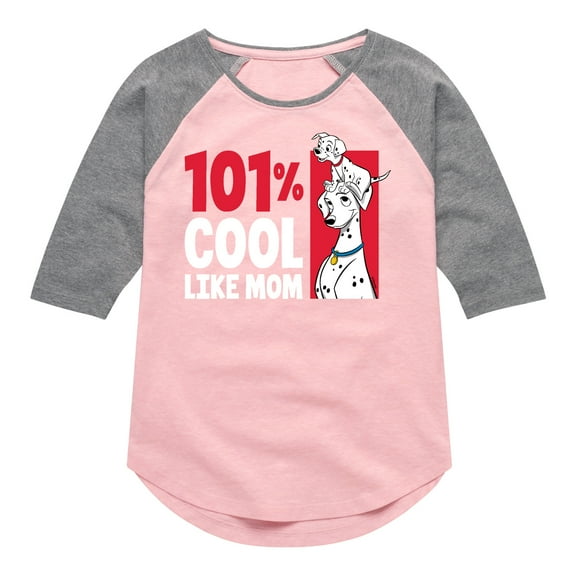 Disney - 101 Dalmatians - 101 Percent Cool Like Mom - Toddler And Youth Girls Raglan Graphic T-Shirt
