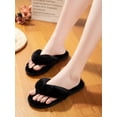 thumbnail image 4 of SHCKE Women's Non-slip Silent Solid Color Cotton Plush Home Flip Flops, 4 of 6