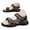 1-Brown, variant on Men's Hiking Sandals with Arch Support Open Toe Leather Outdoor Beach Shoes Memory Foam Summer Trendy Slide Sandal with Buckles Black 7.5