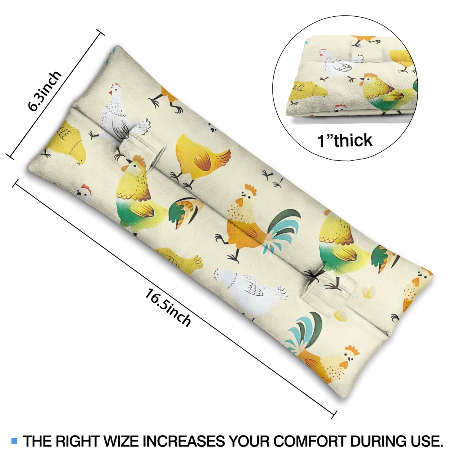 Cute Chick Pattern Post-Surgery Pillow - Heart Surgery Recovery Seatbelt Protector with Floral Art