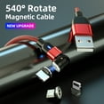 thumbnail image 3 of Cable cargador magnético Micro USB tipo C, Cable de carga de teléfono para Samsung, Xiaomi, Cable USB de 540 grados de rotación, 1m, 2m, 3m, 3 of 4