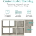 thumbnail image 3 of 6-Cube Storage Organizer, 11in Shelf Opening, Bookcase, Display Shelf, Customizable w/ 3 Removable Back Panels – Whitewash, 3 of 8