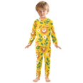 thumbnail image 3 of Dailycode Cotton Pajama Set Snug Fit Long Sleeve Top and Pants for 18M-8Y Cute Lion Face and Leaf, 3 of 7