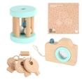 thumbnail image 3 of ZARKEA Wooden Baby Gift Set, 3Pcs Infant Toys for 10+ Months, Key Rattle Camera Newborn Shower Present, 3 of 5