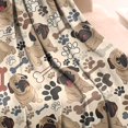 thumbnail image 3 of Pug and Footprint Blanket,Comfortable Soft Lamb Wool Throw Blanket,All Season,Warm Lightweight Blankets for Sofa Bed Couch Living Room Chair,50"x60", 3 of 4