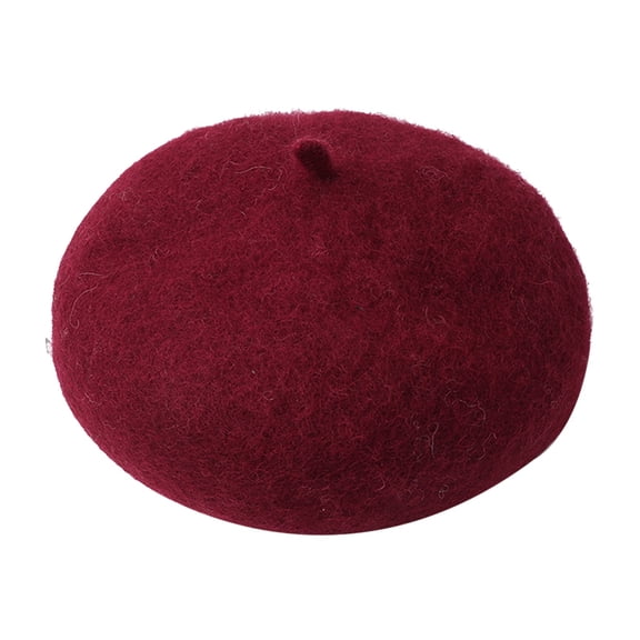 Autumn Winter Fashion Children's Warm Beret Girls All-match Solid Color Painter Hat