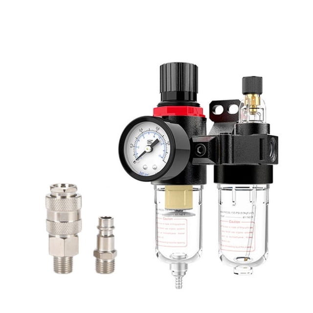 1/4 Air Compressor Oil Water Separator Filter Regulator Trap Airbrush Pressure Reducing Valve