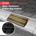thumbnail image 3 of Pyle 2 Ft. Rubber Threshold Curb Ramp, Heavy Duty, Non-Slip, Marine Grade Waterproof, Green Reflective Strip, Single Driveway Ramp for Vehicles, RVs, and Wheelchairs, 24.0’’x16.0’’x2.6’’Inches, 3 of 7