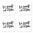 thumbnail image 1 of Saying Coaster Set of 4, Love Yourself and the Rest Will Follow Motivational Phrase Wisdom Words, Square Hardboard Gloss Coasters, Standard Size, Charcoal Grey White, by Ambesonne, 1 of 2