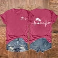 thumbnail image 3 of Tops Cortos para las Mujeres, Casual Impreso Delantero Corto Espalda Larga Manga Corta Raglan Cuello Redondo Blusa Hecha de Poliéster, Tops Largos para las Mujeres, 3 of 3