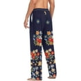 thumbnail image 6 of Blue Floral Blossom Flowers Ghost Pajama Pants, Men's Lounge Pants Light with Drawstring and Pockets, Christmas New Year Birthday Father's Day Gifts, 6 of 7