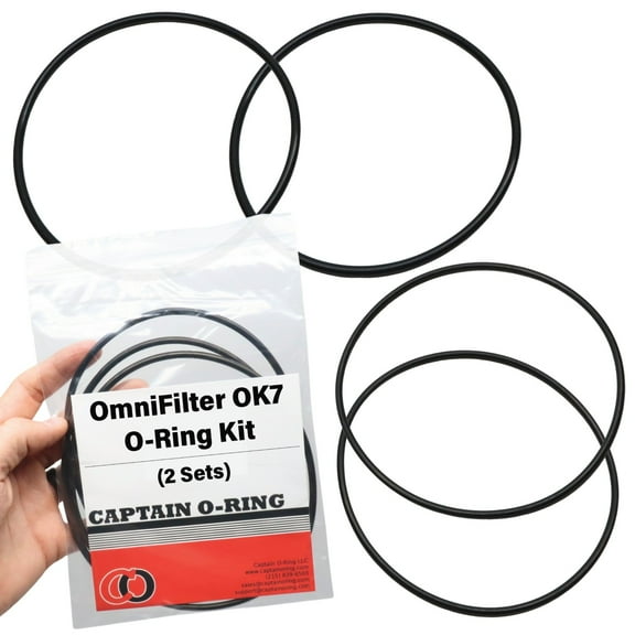 Captain O-Ring - OK7 Replacement O-Ring Kit for OmniFilter BF6, BF7, BF7a, BF35, BF36, BF36C, BF55, BF56, PB35, PB55 2 Sets - 4 Total Orings, 2 Sizes