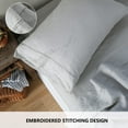 thumbnail image 3 of Simple&Opulence 100% French Linen Pillowcase King Size-Set of 2- Washed Solid Color Pillow Cases Embroidered -Soft and Durable (Grey, 20''x40''), 3 of 6