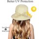 thumbnail image 3 of Sombrero de paja ajustable con lazo rizado de verano para mujer - Beige, 3 of 5