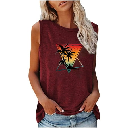 

SMihono Summer Tank Tops for Women Seamless Sleeveless Tanks Vacation Beach Graphic Camis Young Adult Crew Neck Shirts Loose Fit Business Blouse Stretch Classic Body Suits Trendy 2023 Red 6