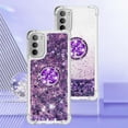 thumbnail image 2 of Glitter Case for Moto G 5G 2022, Bling Sparkle Floating Liquid Soft TPU Cushion Fashion Girly Women Girls Clear with Ring Holder Phone Cover for Motorola Moto G 5G 2022（Not 2021）  Purple, 2 of 12