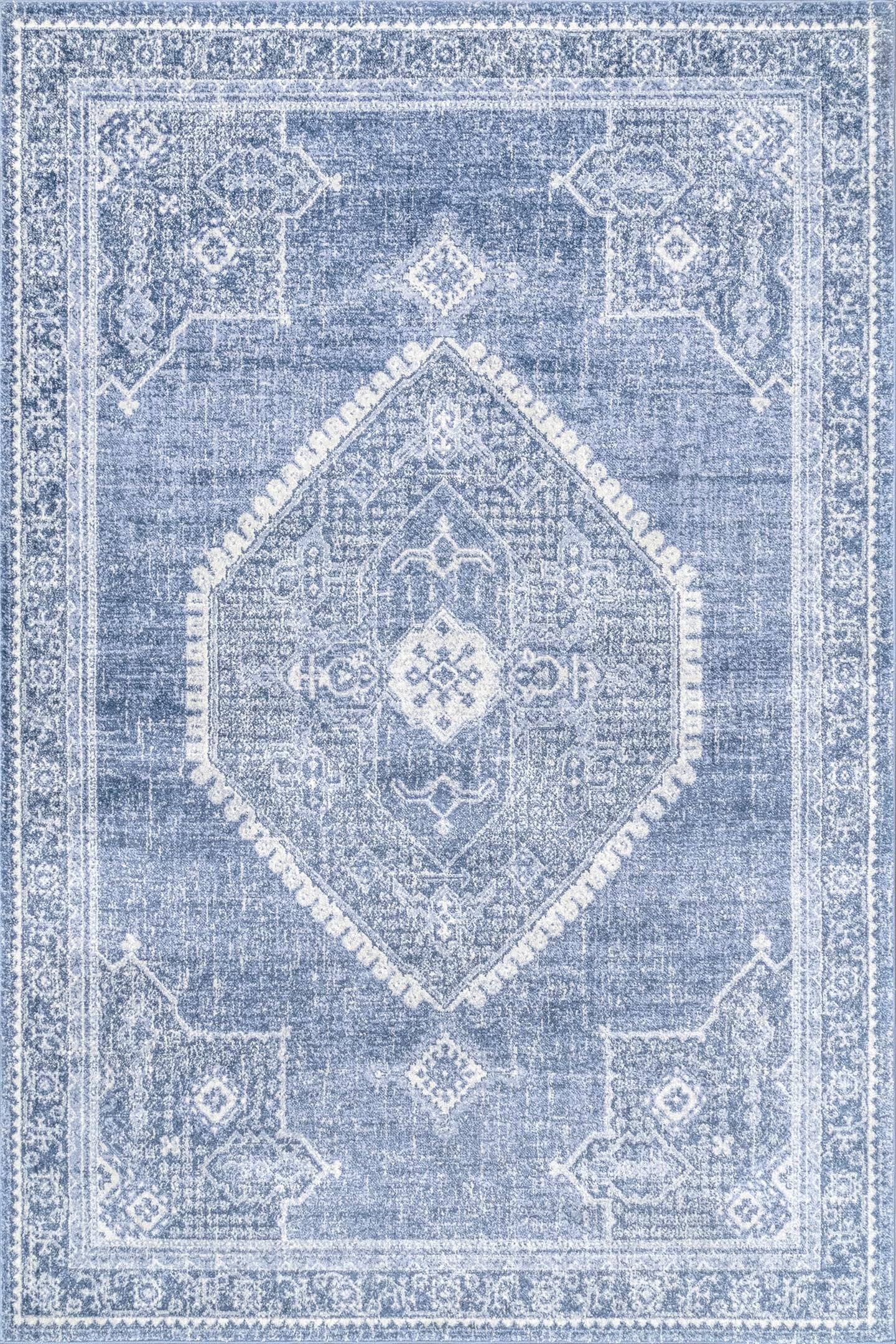 nuLOOM Vintage Persian Distressed Isla Area Rug, 8' x 10', Blue